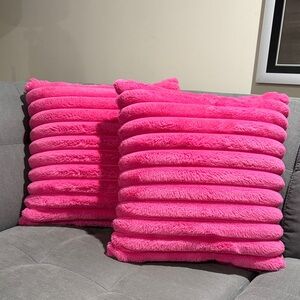 (2)Hot Pink Throw Pillows